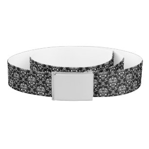 Black and White Damask Belt