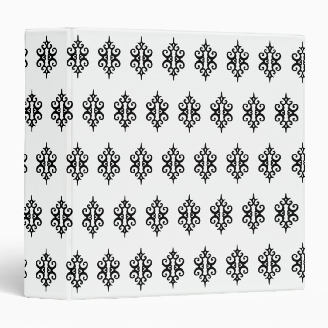 Black and White Damask Binder (Front/Spine)