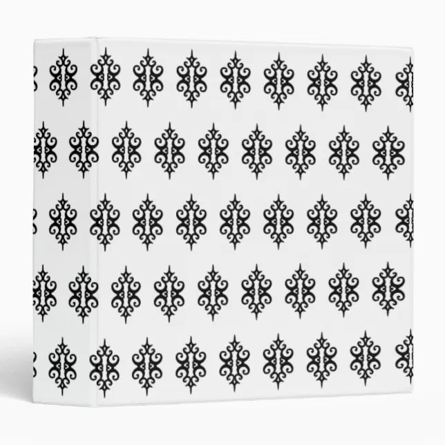Black and White Damask Binder Zazzle