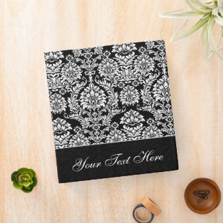 Black and White Damask Binder