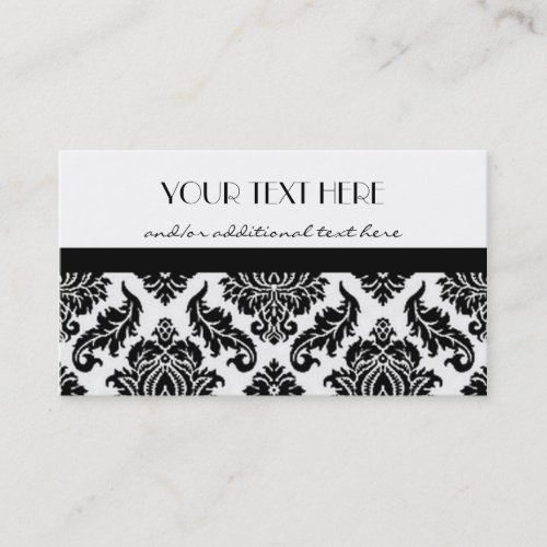 Black and White Damask Business Cards