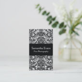 Black and White Damask Business Card | Zazzle