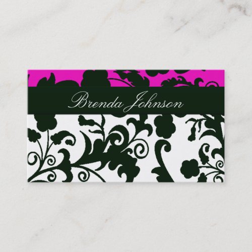 Black and White Damask Business Card