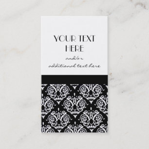 Black and White Damask Business Card