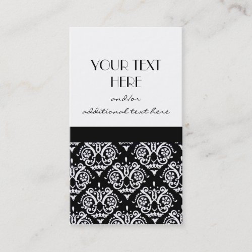 Black and White Damask Business Card