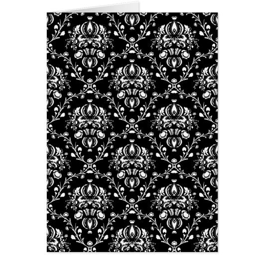 Black and White Damask Cards (Front)