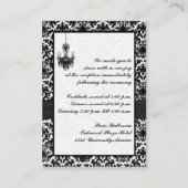 Black and White Damask Chandeliers Enclosure Card (Back)