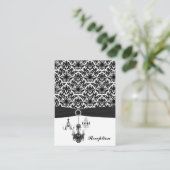 Black and White Damask Chandeliers Enclosure Card (Standing Front)
