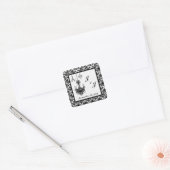 Black and White Damask Chandeliers Sticker (Envelope)