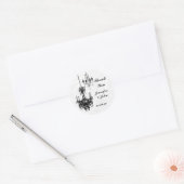 Black and White Damask Chandeliers Wedding Favor Classic Round Sticker (Envelope)