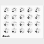 Black and White Damask Chandeliers Wedding Favor Classic Round Sticker (Sheet)
