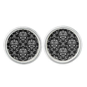 Black and White Damask Cufflinks