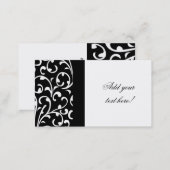 Black and White Damask Customizable Business Card (Front/Back)