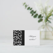 Black and White Damask Customizable Business Card (Standing Front)