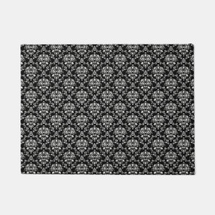 Black and White Damask Doormat