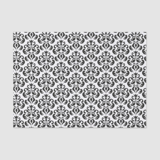 Black and White Damask Elegant Tissue Paper (Front)