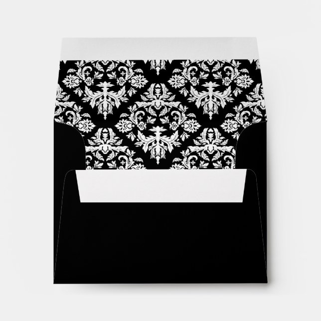 Black and White Damask Envelope (Back (Bottom))