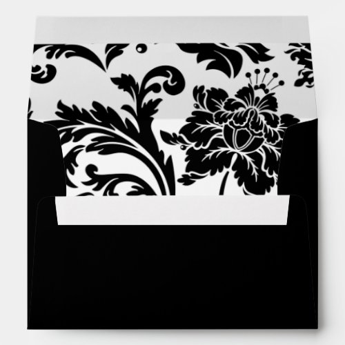 Black and white damask envelope