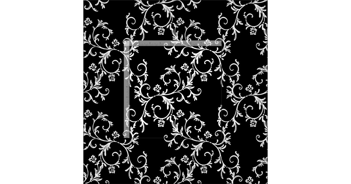 Black and White Damask Fabric Zazzle