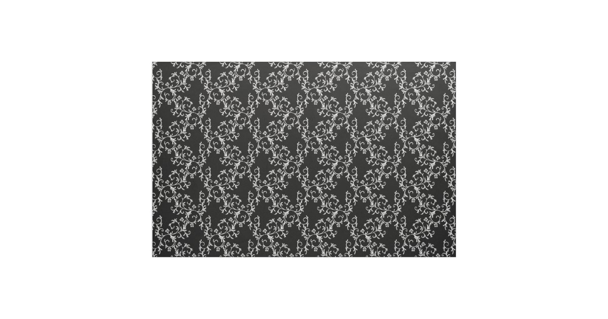 Black and White Damask Fabric Zazzle