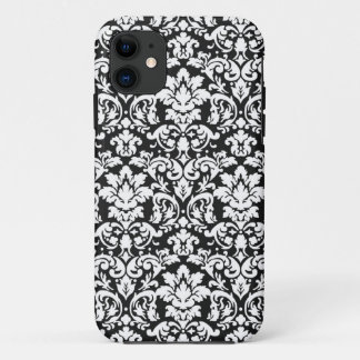 black and white damask flourish iPhone 11 case