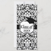 black and white damask flourish graduation (Front)