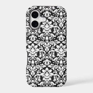 black and white damask flourish iPhone 17 case