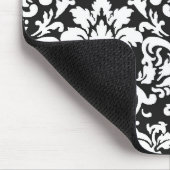 black and white damask flourish mouse pad (Corner)