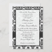 Black and White Damask II Wedding Invitation (Back)
