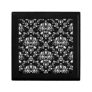 Black and White Damask Jewelry Box