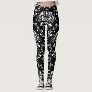 Black and White Damask Leggings