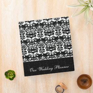 Black and White Damask Love Bird Binder