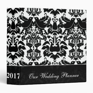 Black and White Damask Love Bird Binder