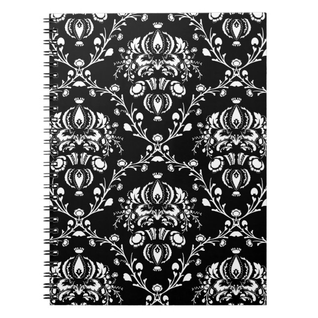 Black and White Damask Notebook (Front)
