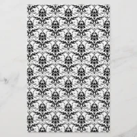 Gothic Black and White Damask Scrapbook Paper