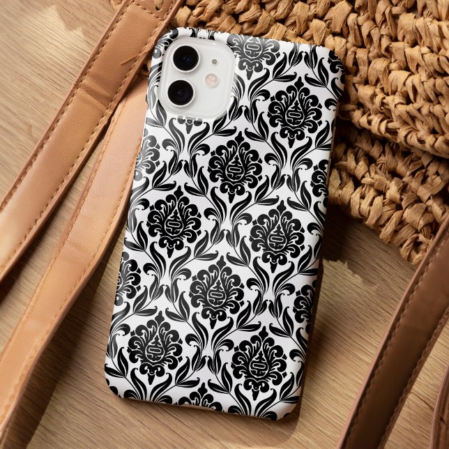 Black and White Damask Pattern Case-Mate iPhone Case (Creator Uploaded)