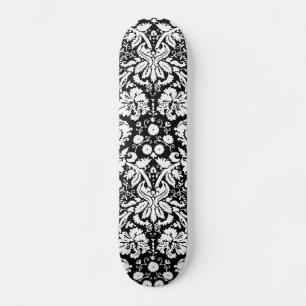 Black and white damask pattern skateboard