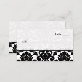 Black and White Damask Place Cards (Front/Back)