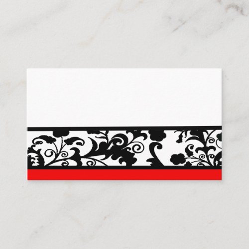 Black and White damask place cards Business Card Template