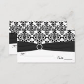 Black and White Damask Placecards (Front/Back)