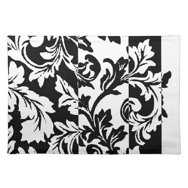 Black and White Damask Placemat (Front)