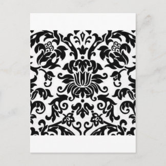 Black and White Damask Postcard