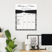 Black and White Damask Reception Seating Chart (Home Office)