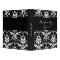 Black and White Damask Recipe Cook Book Binder