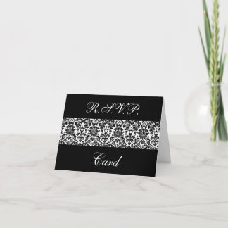Black and White Damask Response Cards