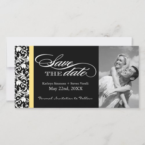 Black and White Damask  Save The Date
