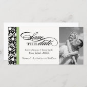Black and White Damask  Save The Date (Front/Back)