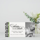 Black and White Damask  Save The Date (Standing Front)
