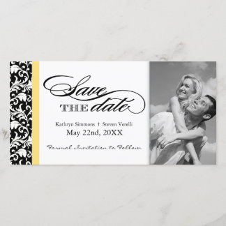 Black and White Damask Save The Date