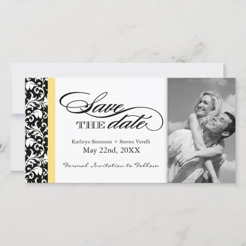 Black and White Damask  Save The Date